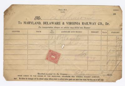 Abraham Robinson shipping bill, 1915 November 23