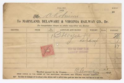Abraham Robinson shipping bill, 1915 November 20
