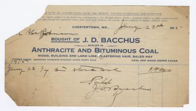 Bacchus Coal statement, 1915 January 23