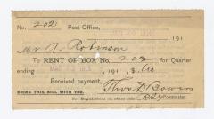 Post Office rental agreement, 1914 January 20