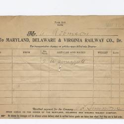 Abraham Robinson Shipping Bill, 1916 May 16