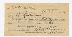 Post Office rental agreement, 1914 September 21