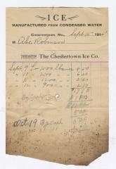 Chestertown Ice Co. bill, 1915 September 15