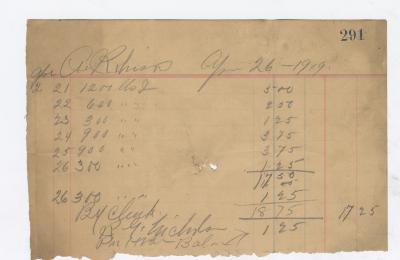 Abraham Robinson business notes, 1919 April 26