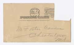 Letter to Foster Cannon, 1908 December 8