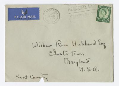Envelope to Wilbur Ross Hubbard, 1955 April 25