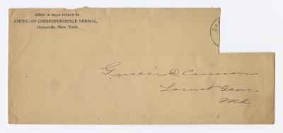 Envelope to Gussie D. Cannon, 1894