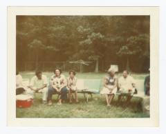 Seven people at a picnic