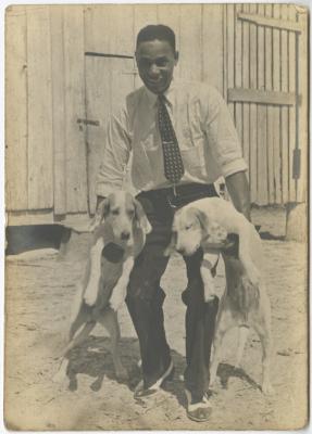 African American man with hounds