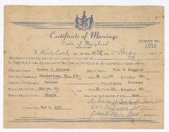 Certificate of marriage between Robert S. Briscoe and Ruth E. Ringgold