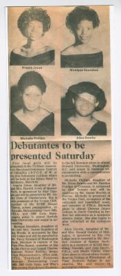 1984 Debutante newspaper announcement