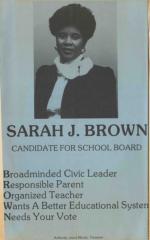 Sarah J. Brown schoolboard campaign