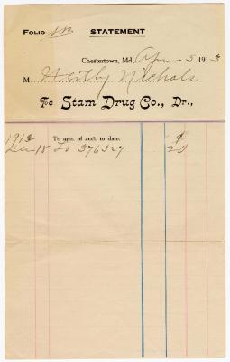 Statement for Stam's Drug Co., Dr., April 5, 1913