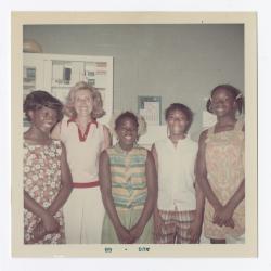 Vanessa Somex, Mrs. Taseh, Renee Cann, Sharon Elias, and Donna Thompson in the VITA Foods first aid room