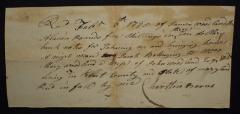 Payment for retrieval of runaway enslaved person, Jacob