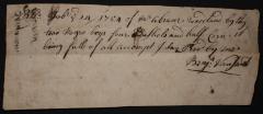 Receipt of goods from Abram Woodland to Benjamin Vansant
