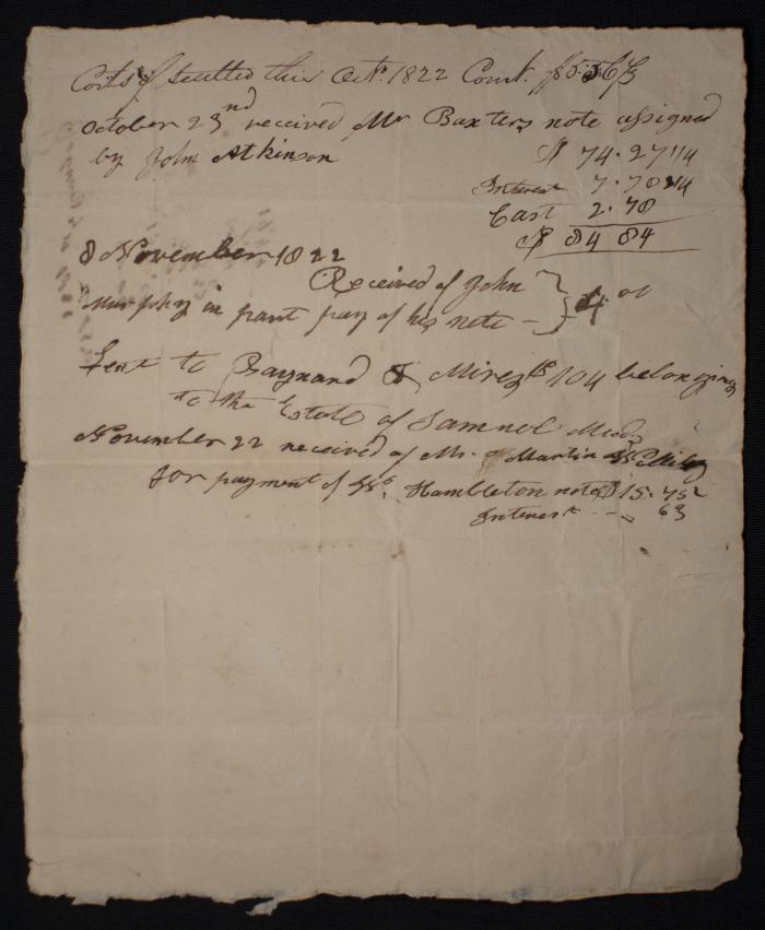 Costs settled, 1822