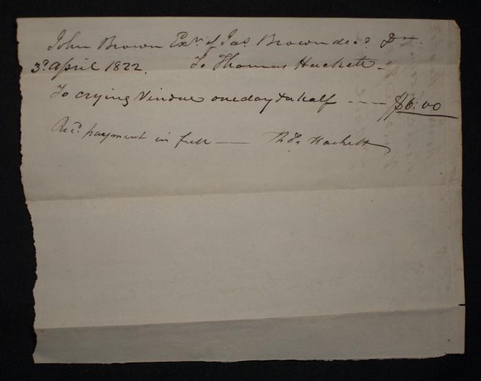 Receipt of payment to Thomas Hackett