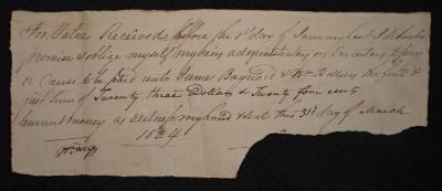 "Wm. Skinner Note"