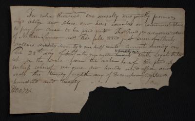 Promise of payment to Thomas Reed Jr.