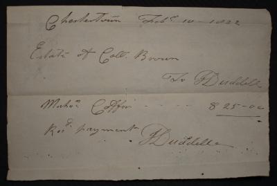 Payment for a coffin