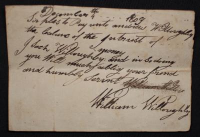 Record of payment to Andrew Willoughby 