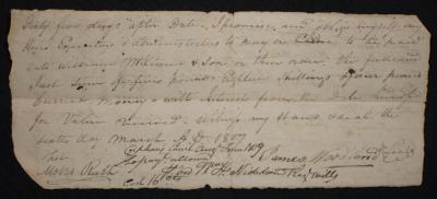 Payments of James Woodland to McKinny & Son
