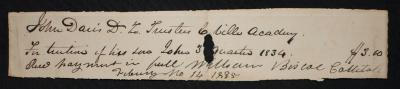 Tuition payment of John Davis