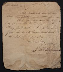 Letter documenting the exchange of enslaved boy Gem