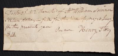 Hire of enslaved women named Lucy by William Skinner 