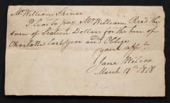 Payment from William Skinner to William Reed