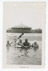 Ringgold family swimming at the beach, 1953