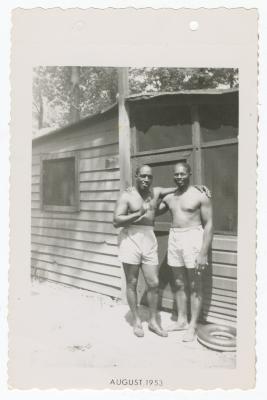 Jimmy Manuel and Sam Ringgold at Sparrow's Beach, 1953