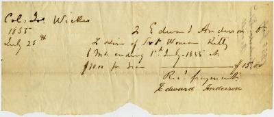 Receipt for the hire of servant woman, Kitty, by Edward Anderson