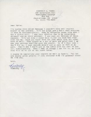 Letter from Kimberly L. Young to Zylia