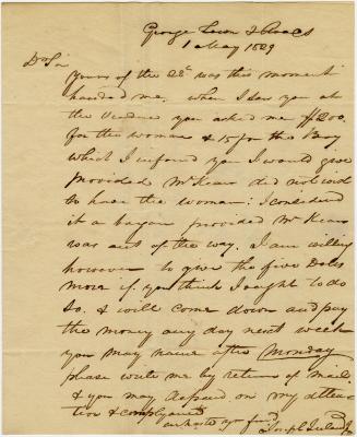 Letter from John Ireland to Joseph Wickes