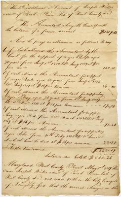 Sarah Piner estate accounts