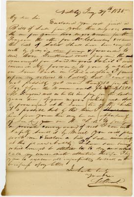 Alexander Stuart legal letter to Joseph Wickes