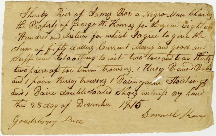 George W. Thomas hire agreement