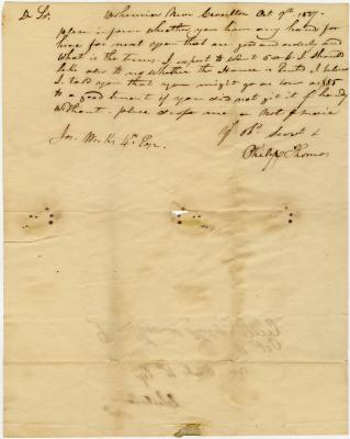 Philip Thomas letter to Joseph Wickes