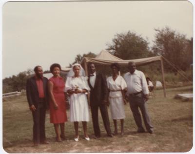 The Johnsons wedding party, 1983.