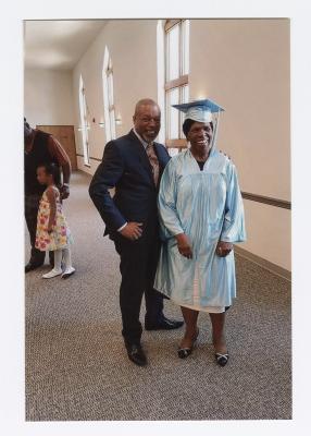 Reverend Mary Walker and Bishop Ronald Fisher at graduation ceremony