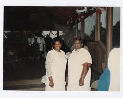 Mary Walker and her sister Hazel at a wedding