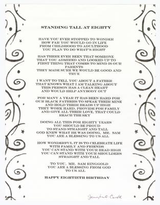 "Standing Tall at Eighty" a poem by Jennifer Caulk