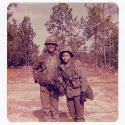 Eleanor Rochelle Ringgold and friend in uniform 