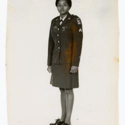 Eleanor Rochelle Ringgold in army uniform 1978